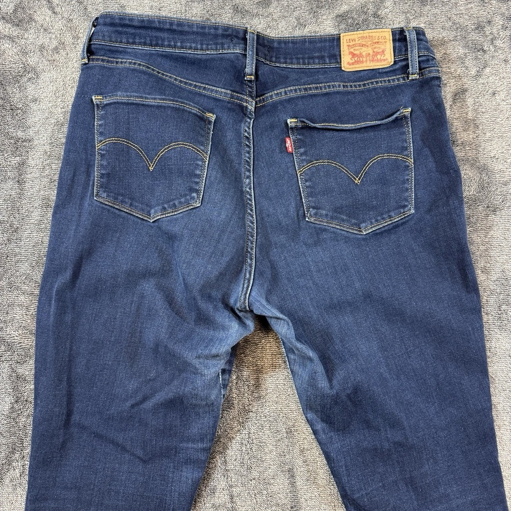 LEVI'S Womens 721 High Rise Skinny Jeans Size 33 Blue - Picture 8 of 13